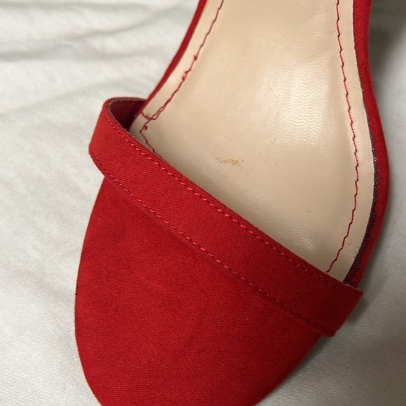 Anne Michelle, Red, Open Toe, Ankle Strap Heels, Size 10 - Picture 12 of 16